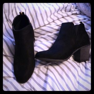 Black suede booties